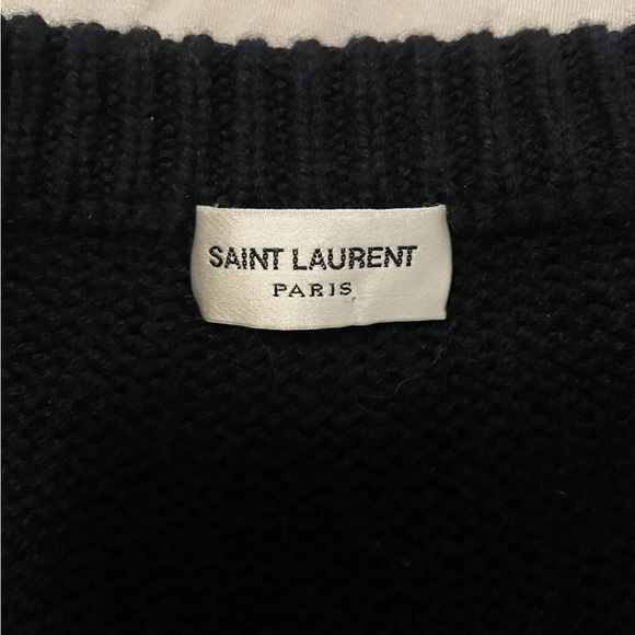 **SOLD** Saint Laurent Cashmere Cardigan Navy blue knit Small sweater $1690 - Picture 4 of 7